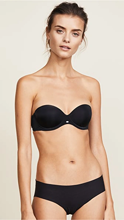 Calvin Klein Underwear Naked Glamour Strapless Push Up Bra In Black