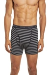 Nordstrom 3-pack Supima® Cotton Boxer Briefs In Charcoal Grey Htr- Stripe Pack