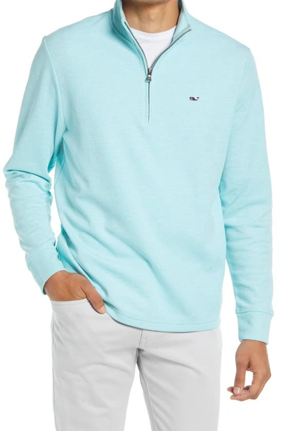 Vineyard Vines Saltwater Quarter Zip Performance Pullover In Turqiouse
