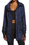 Blanc Noir Camo-print Hooded Anorak Jacket In Navy