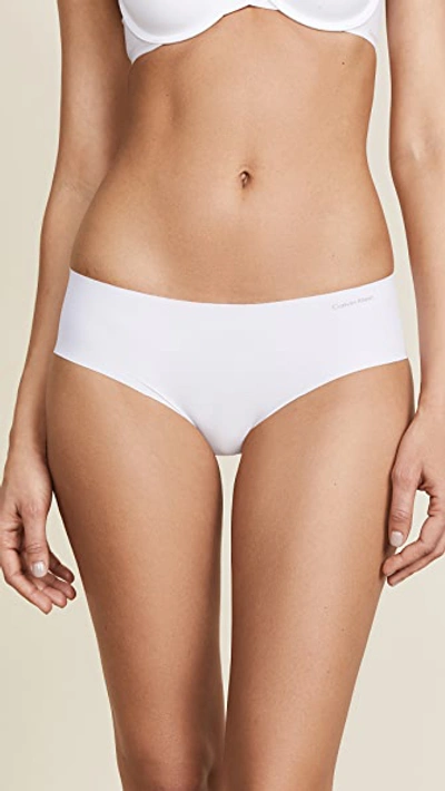 Calvin Klein Underwear White Ribbed Pure Hipster Briefs In 110 Classic White
