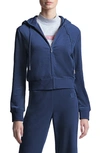 Juicy Couture Classic Logo Velour Hoodie In Regal Blue