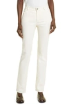 Lafayette 148 Thompson Waxed Denim Slim Leg Jeans In Ecru