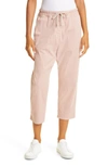 Nili Lotan Casablanca High Waist Crop Drawstring Pants In Dusty Pink