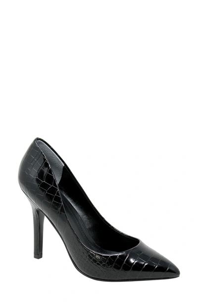 Charles By Charles David Maxx Pointed Toe Pump In Black/ Black Faux Leather