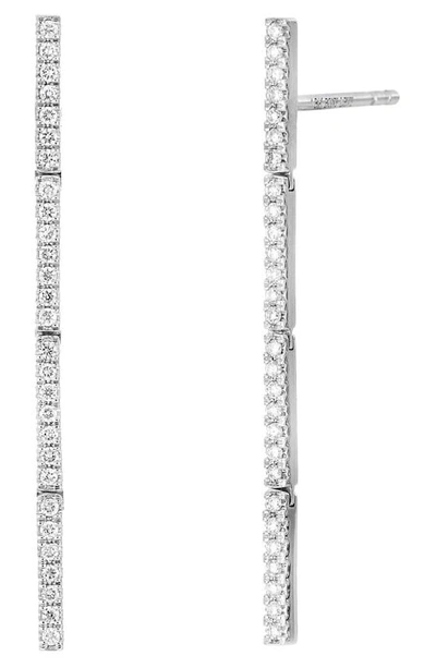 Bony Levy Diamond Stick Linear Drop Earrings In 18k White Gold