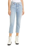 Re/done '90s High Waist Crop Tapered Skinny Jeans In Worn Blue