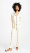 Eberjey Gisele Long Pj Set In Ivory/navy