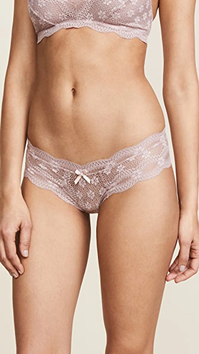Eberjey India Lace Low Rise Boy Thong In Quartz