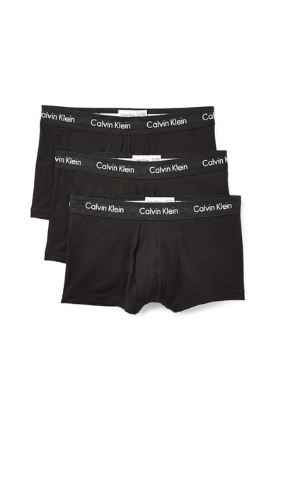 Calvin Klein Underwear 3 Pack Low Rise Trunks In Black