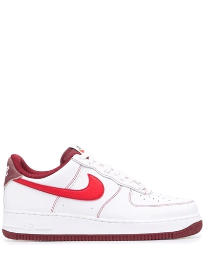 Nike Air Force 1 07 Low-top Sneakers In White/ University Red