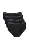 Calvin Klein Underwear 4 Pack Cotton Classic Low Rise Hip Briefs In Black