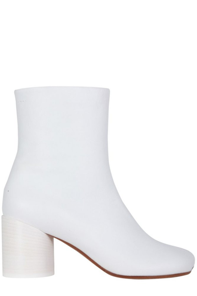 Mm6 Maison Margiela Anatomic 70 Leather Ankle Boots In White