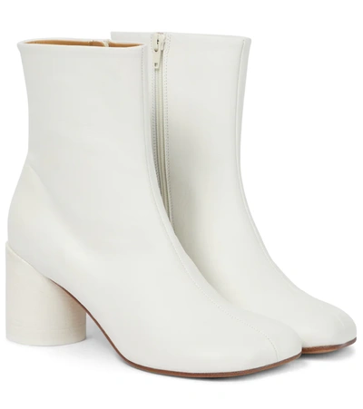 Mm6 Maison Margiela Anatomic 70 Leather Ankle Boots In White