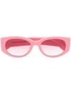 Alexander Mcqueen Graffiti Logo-print Oval-frame Sunglasses In Pink