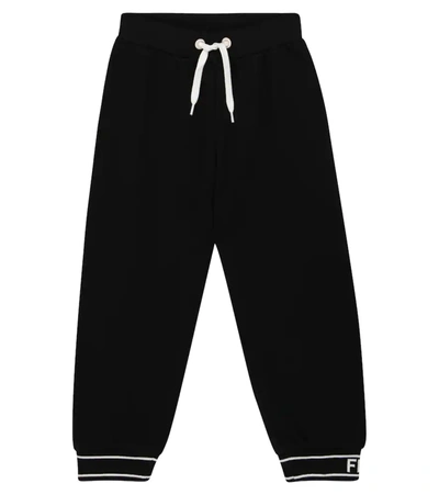 Fendi Teen Logo-cuff Track Trousers In Gme(black)