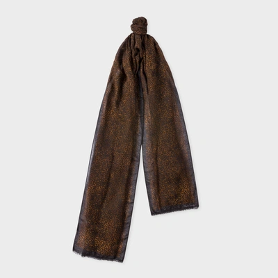 Paul Smith Women's Brown 'leopard' Print Lightweight Scarf