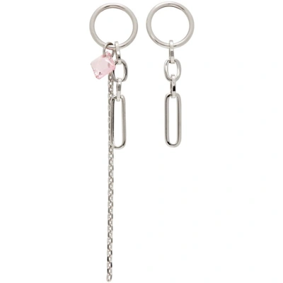 Justine Clenquet Ssense Exclusive Pink Paloma Earrings In Antique Pink