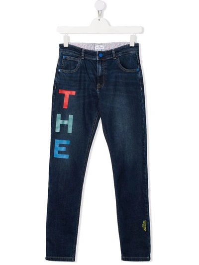 The Marc Jacobs Kids' Logo-print Jeans In Blue