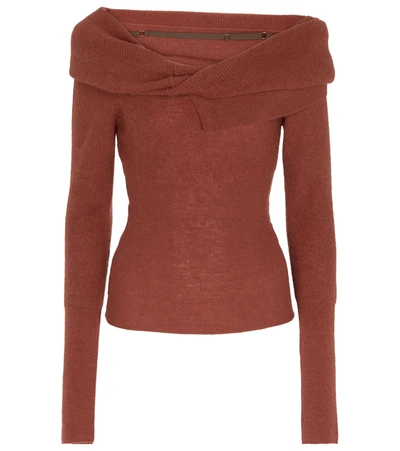 Jacquemus La Maille Ascua Mohair And Wool-blend Sweater In Brown