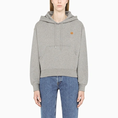 Kenzo Grey Hoodie With Contrasting Logo In Grey