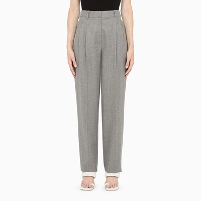 Stella Mccartney Grey Trousers With Pleats In Grey