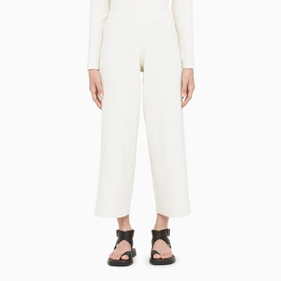 Vince Off White Cropped Trousers In Beige