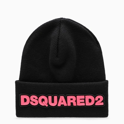 Dsquared2 Black Cap With Contrasting Logo Lettering