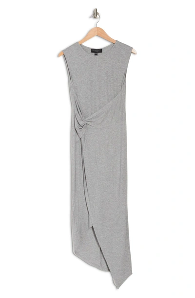 Laundry By Shelli Segal Knot Front Midi Dress In Grey