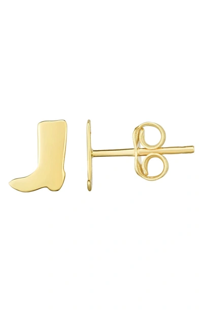 Karat Rush 14k Gold Cowboy Boot Stud Earrings In Yellow