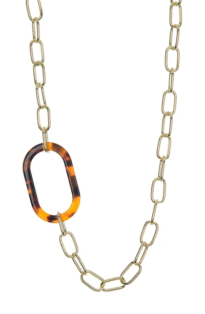 Rivka Friedman 18k Gold Clad Resin Link Chain Necklace