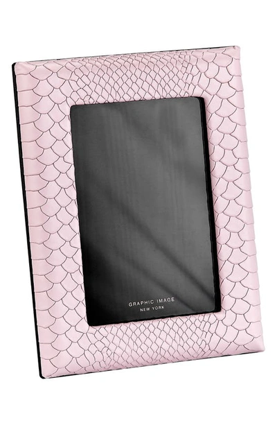 Graphic Image The Hayden Desk Python-embossed Leather Picture Frame In Pink