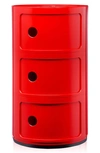 Kartell Componibili 3-door Storage Cabinet In Red