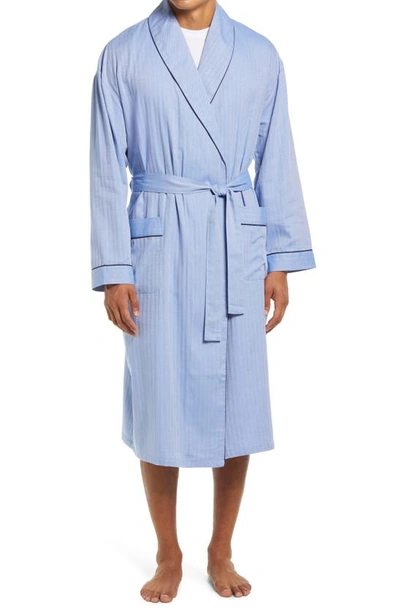 Majestic 'signature' Cotton Dressing Gown In Blue