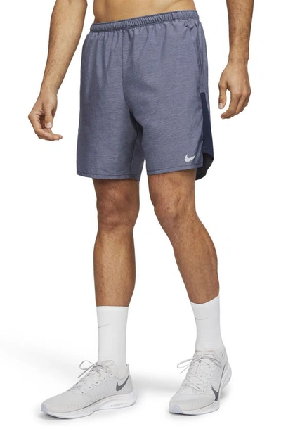 Nike Dri-fit Challenger 2-in-1 Running Shorts In Obsidian/heather