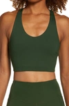 Zella Restore Soft Lounge Longline Bra In Green Mountain