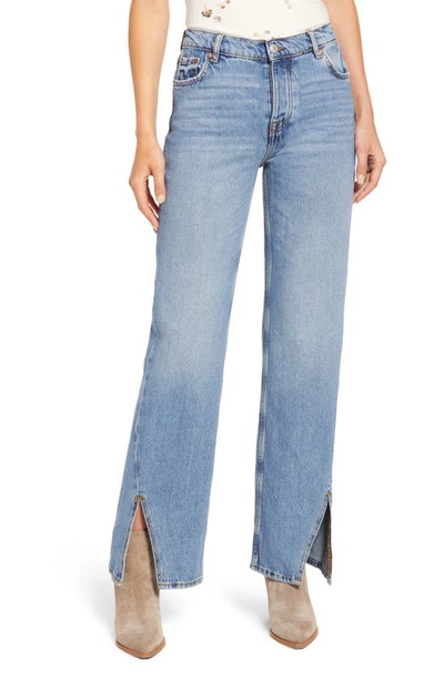 Free People X We The Free Long Lines Slit Straight In Blue