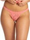 Hanky Panky 'signature Lace' Low Rise G-string In Peachy Keen