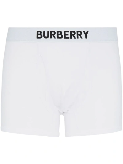 Burberry Elasticated Logo Band Boxer Shorts In White