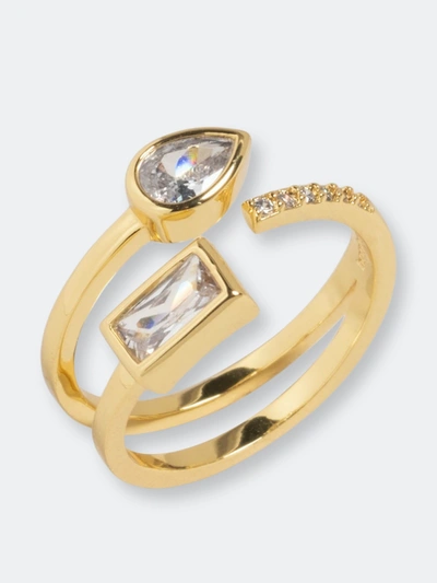 Bonheur Jewelry Ambroise Floating Crystal Ring In Gold