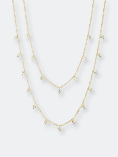 Bonheur Jewelry Marguerite Multi Strand Crystal Necklace In Gold