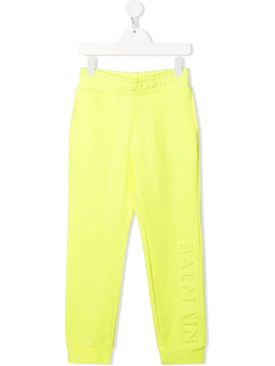 Balmain Teen Elasticated Track Trousers In Yellow