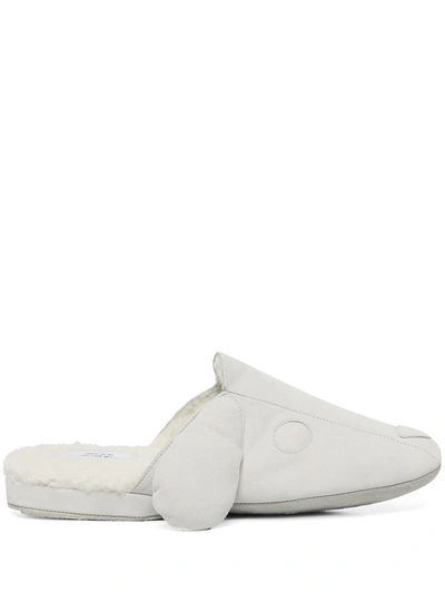 Thom Browne Off-white Suede & Shearling Hector Loafers In Neutrals