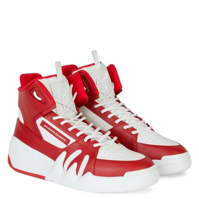 Giuseppe Zanotti Men's Birel Talon High-top Sneakers In Red