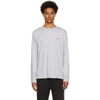 Lacoste Grey Pima Cotton Long Sleeve T-shirt In Silver
