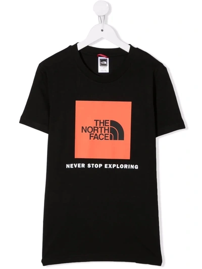 The North Face Kids' Logo-print Cotton T-shirt In Black