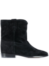 Isabel Marant Susee Suede Western Ankle Booties In Black