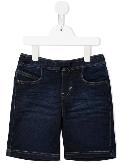 Molo Kids' Logo-patch Denim Shorts In Blue