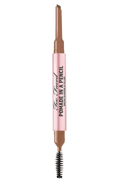 Too Faced Pomade In A Pencil Eyebrow Shaper & Filler Soft Brown 0.006 oz/ 0.17 G In Soft Brown