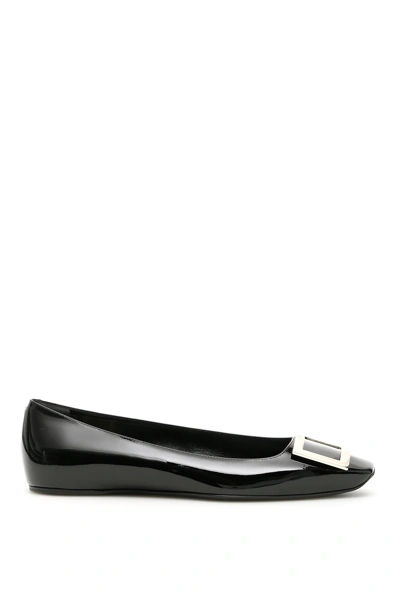 Roger Vivier Trompette Buckle Ballerina Flats In Black